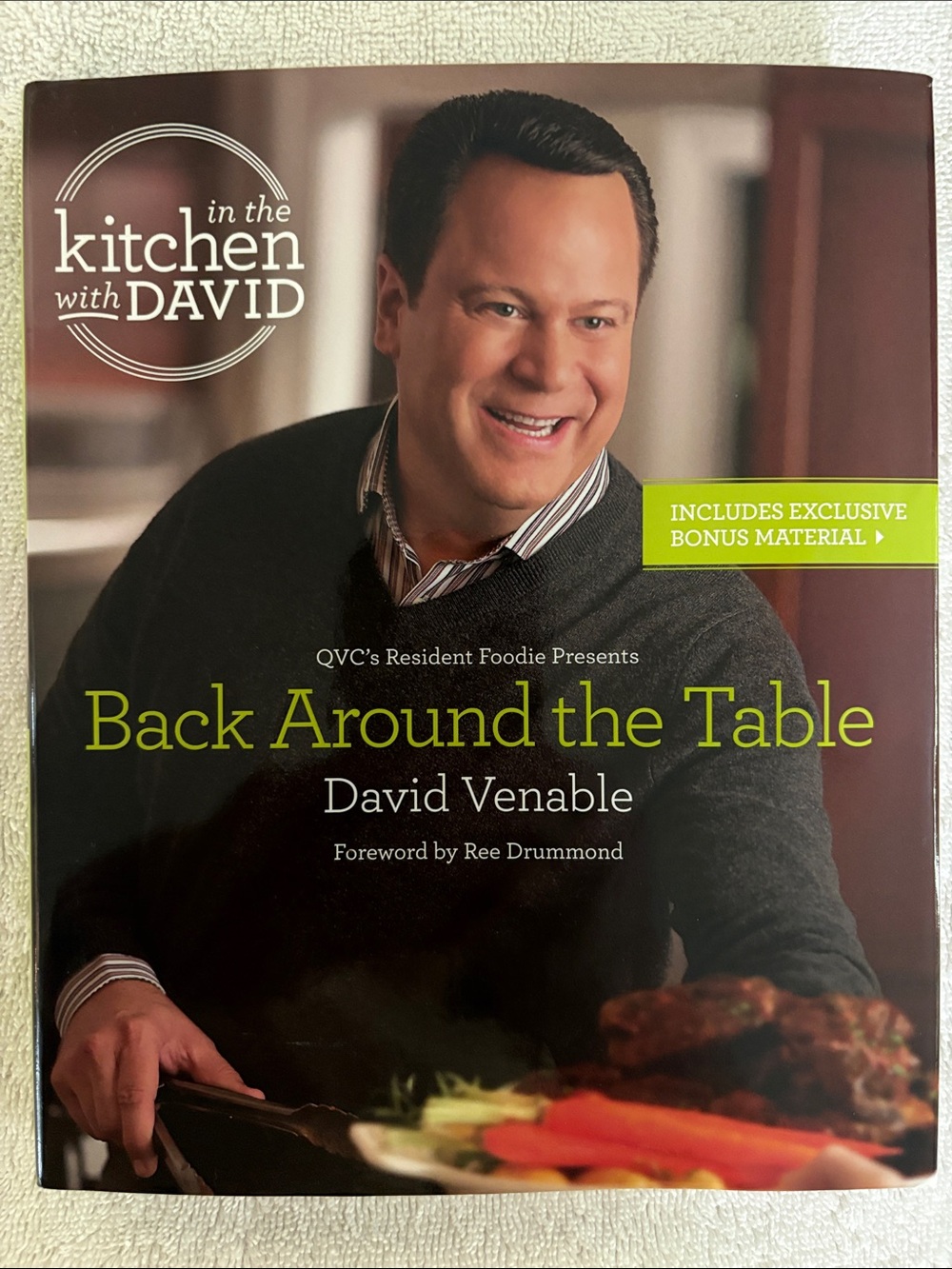 QVC Back Around the Table Cookbook - Green, Cream, Brown Cover